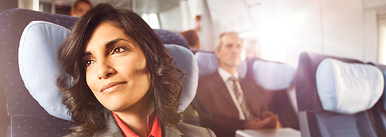 Woman Relaxing in Plane Seat